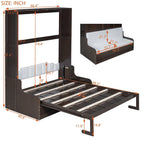 Lit escamotable multifonctionnel Queen Size moderne avec coussin