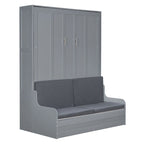 Lit escamotable multifonctionnel Queen Size moderne avec coussin