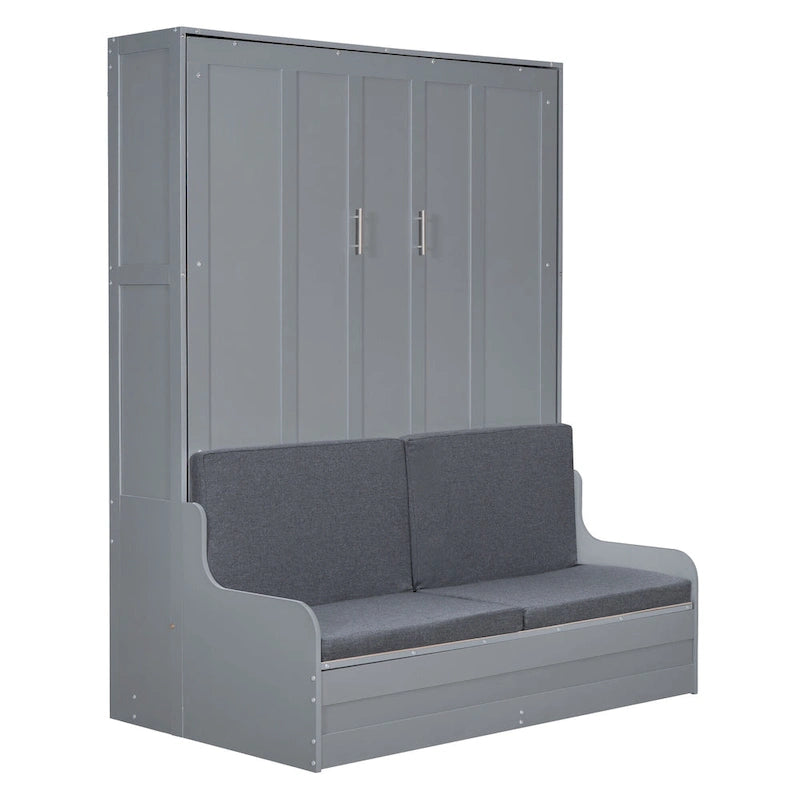 Lit escamotable multifonctionnel Queen Size moderne avec coussin