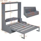 Lit escamotable multifonctionnel Queen Size moderne avec coussin
