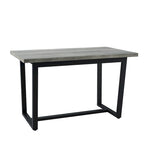 Table à manger de style moderne avec plateau rectangulaire et 6 chaises de salle à manger à dossier croisé