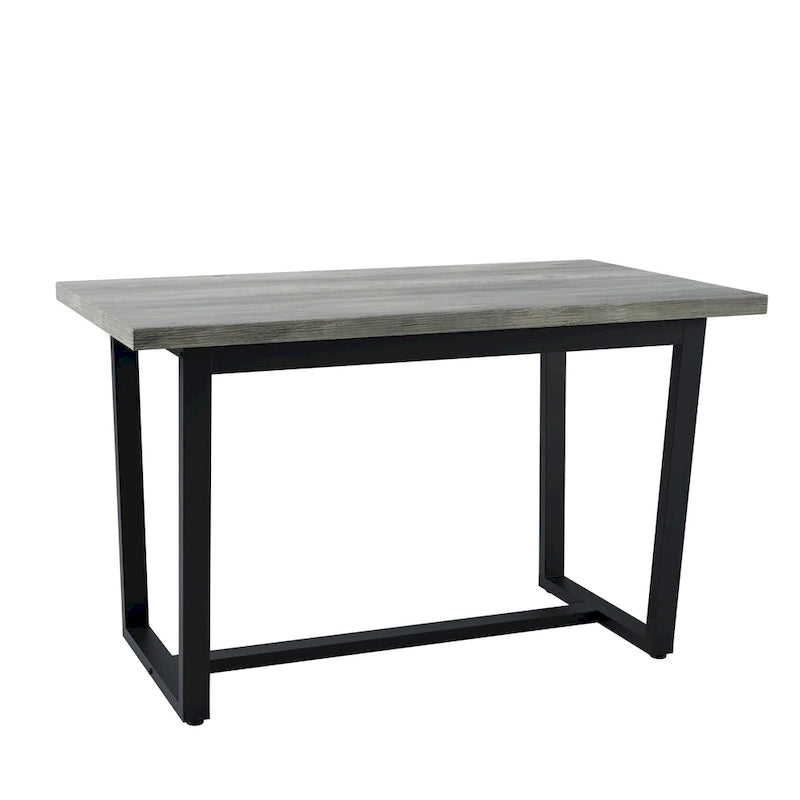 Table à manger de style moderne avec plateau rectangulaire et 6 chaises de salle à manger à dossier croisé