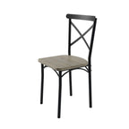 Table à manger de style moderne avec plateau rectangulaire et 6 chaises de salle à manger à dossier croisé