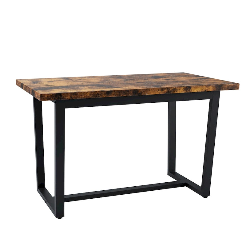 Table à manger de style moderne avec plateau rectangulaire et 6 chaises de salle à manger à dossier croisé