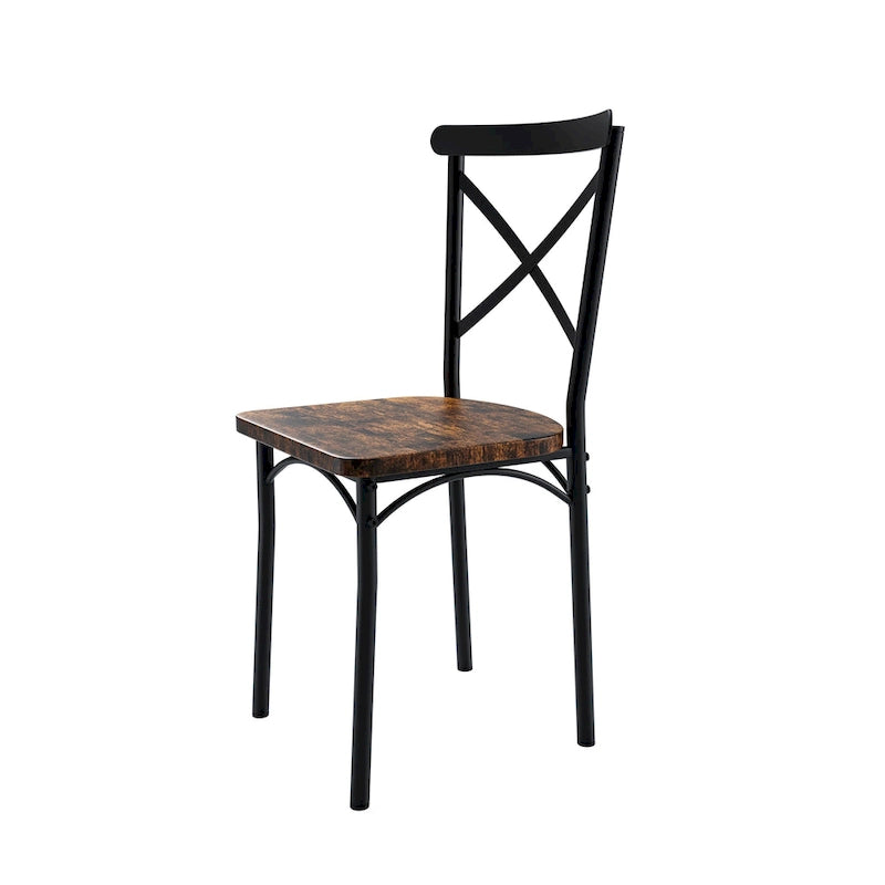 Table à manger de style moderne avec plateau rectangulaire et 6 chaises de salle à manger à dossier croisé