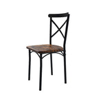 Table à manger de style moderne avec plateau rectangulaire et 6 chaises de salle à manger à dossier croisé