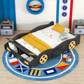 Lit de course complet en pin avec roues et rangement