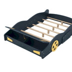 Lit de course complet en pin avec roues et rangement