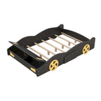 Lit de course complet en pin avec roues et rangement
