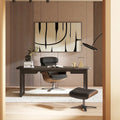 Fauteuil inclinable de salon en cuir véritable et bois courbé de 31,5 po