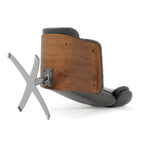 Fauteuil inclinable de salon en cuir véritable et bois courbé de 31,5 po