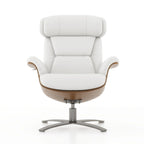 Fauteuil inclinable de salon en cuir véritable et bois courbé de 31,5 po