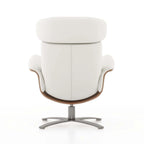 Fauteuil inclinable de salon en cuir véritable et bois courbé de 31,5 po