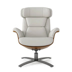Fauteuil inclinable de salon en cuir véritable et bois courbé de 31,5 po
