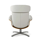 Fauteuil inclinable de salon en cuir véritable et bois courbé de 31,5 po