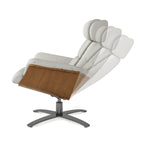 Fauteuil inclinable de salon en cuir véritable et bois courbé de 31,5 po
