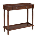 Console d'entrée de style manoir français avec 1 tiroir et étagère