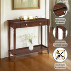 Console d'entrée de style manoir français avec 1 tiroir et étagère