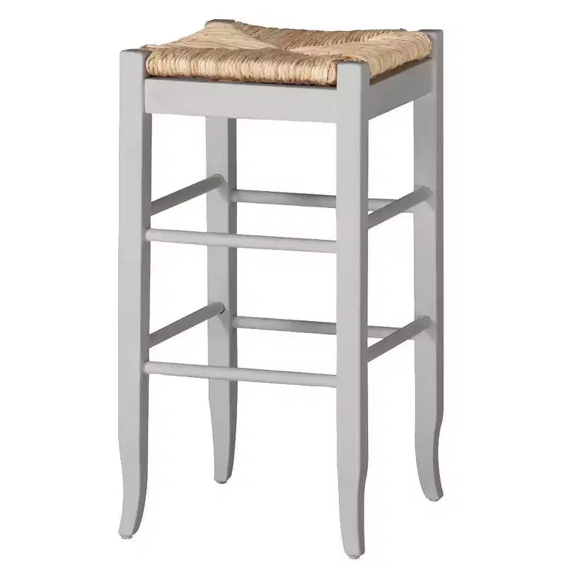 Rush Seat Hardwood Barstool White - Boraam