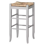 Rush Seat Hardwood Barstool White - Boraam