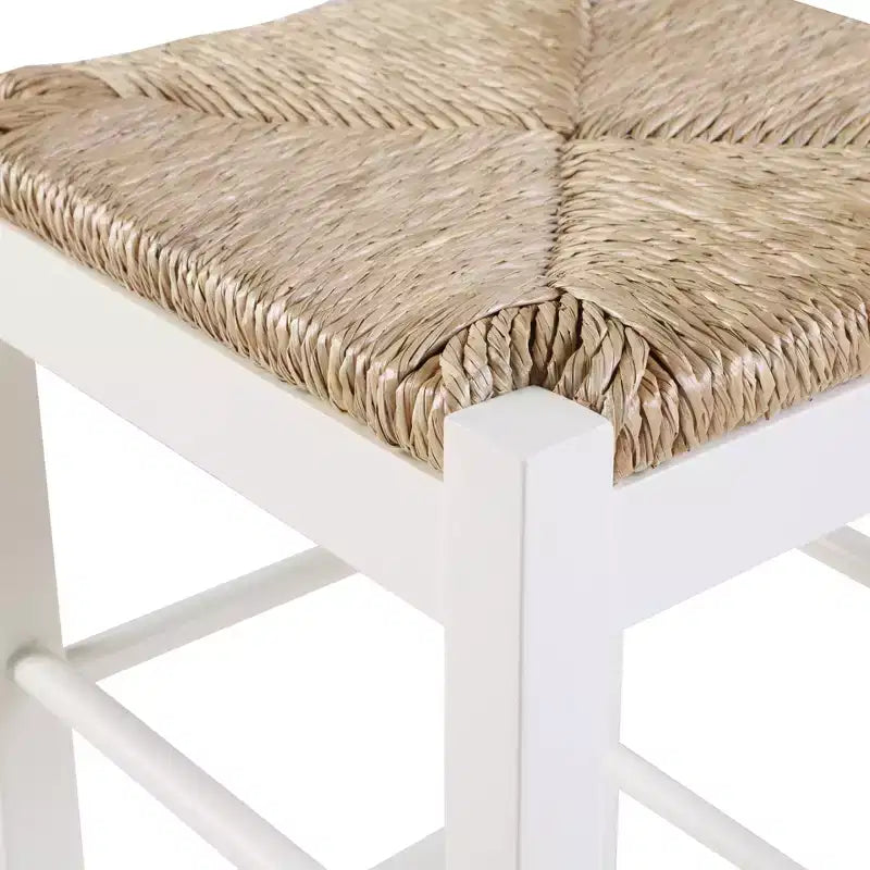 Tabouret de bar en bois dur Rush Seat blanc - Boraam