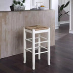 Tabouret de bar en bois dur Rush Seat blanc - Boraam