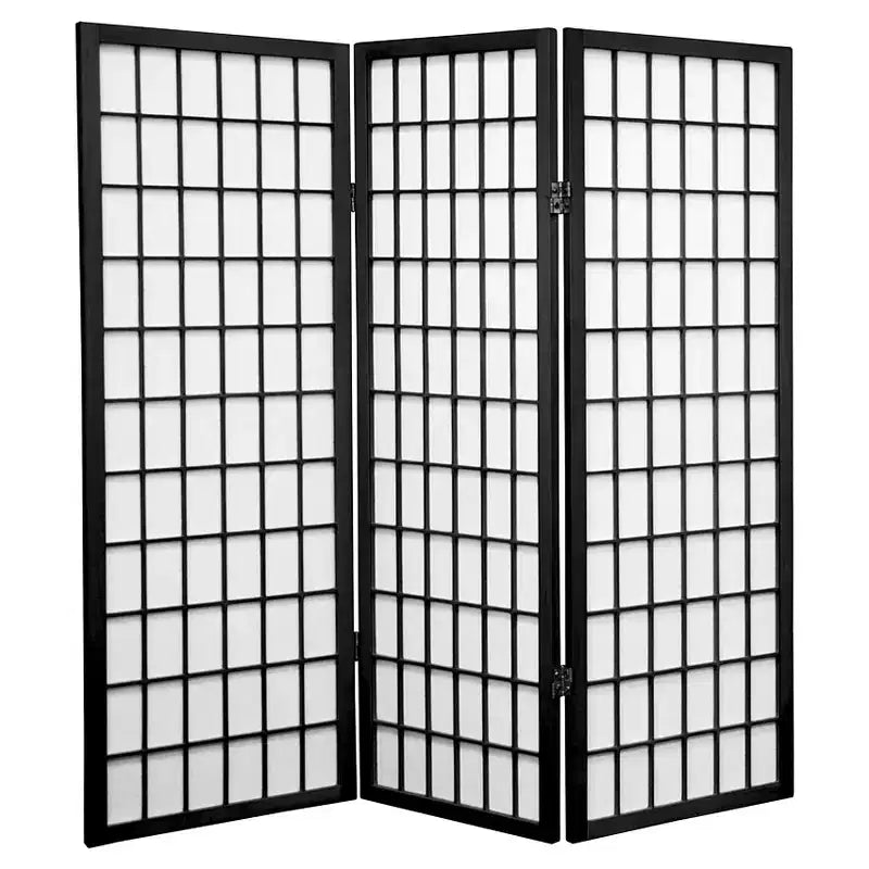 Paravent shoji 3 panneaux en bois, 122 cm de hauteur - Oriental Furniture