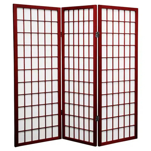 4 ft. Tall Window Pane Shoji Screen 3 Panels - Oriental Furniture