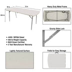 Table pliable robuste 30"x72" gris moucheté - Hampden Furnishings