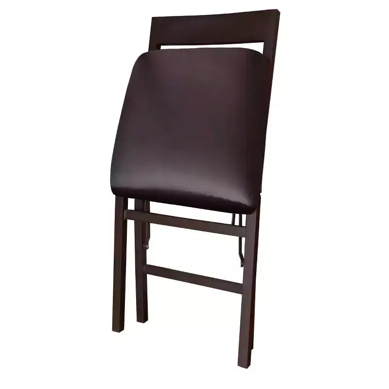 Chaise pliante Peakform en bois à dossier échelle et rembourrée marron