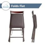 Chaise pliante Peakform en bois à dossier échelle et rembourrée marron