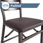 Chaise pliante Peakform en bois à dossier échelle et rembourrée marron