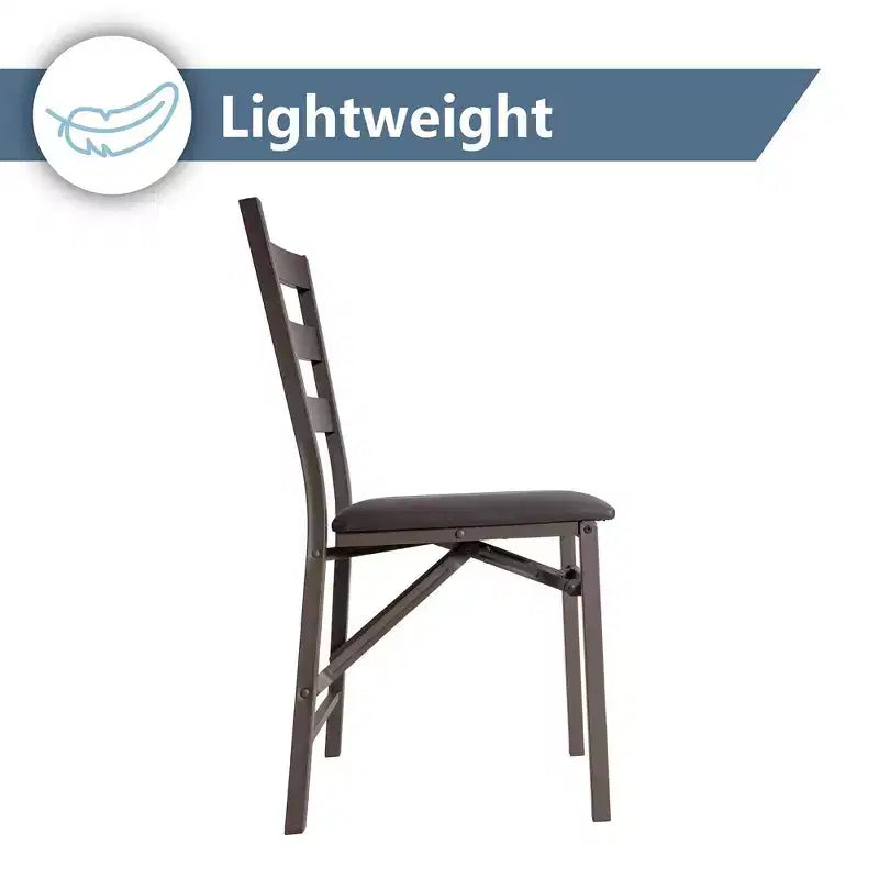 Chaise pliante Peakform en bois à dossier échelle et rembourrée marron