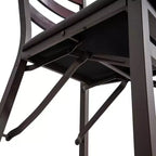 Chaise pliante Peakform en bois à dossier échelle et rembourrée marron