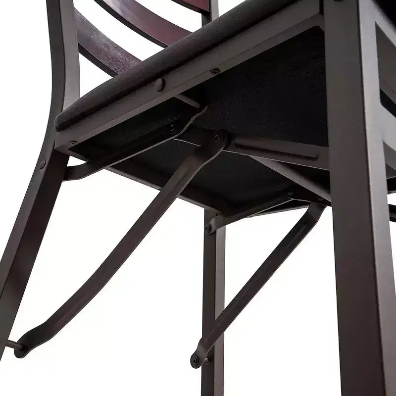 Chaise pliante Peakform en bois à dossier échelle et rembourrée marron