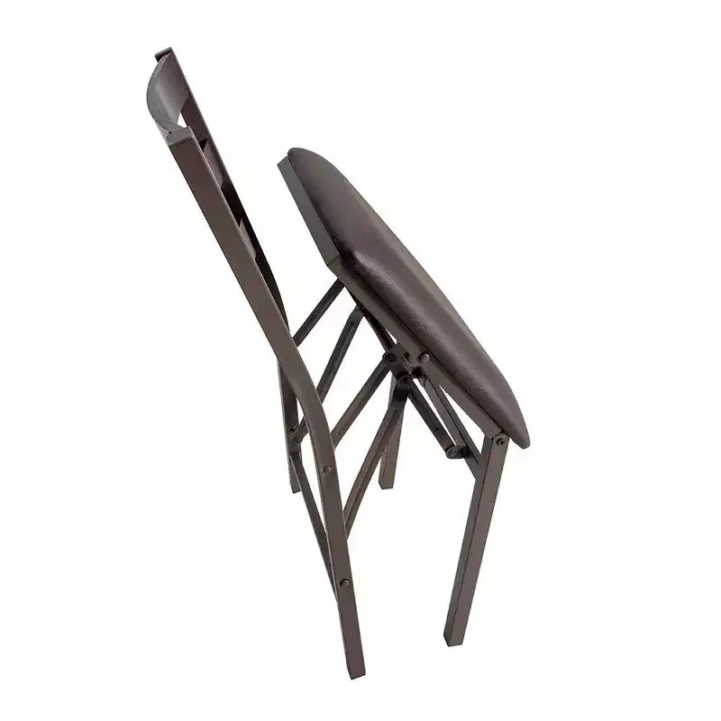 Chaise pliante Peakform en bois à dossier échelle et rembourrée marron