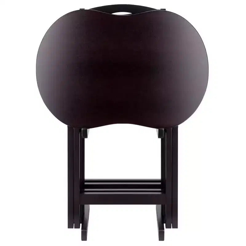 Ensemble de 5 tables pliantes en bois massif Skippy TV Espresso de Winsome avec support