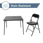 Ensemble table pliante 5 pièces Peakform noir : rembourrage vinyle, rangement compact, montage sans outils