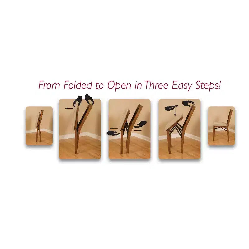 Lot de 2 chaises pliantes contemporaines à dossier rembourré marron fruité - Stakmore