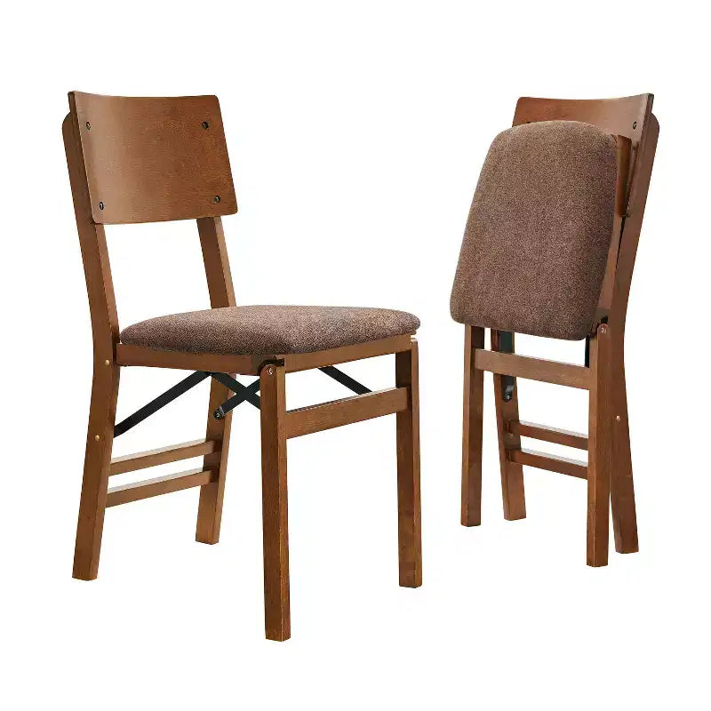 Stakmore Lot de 2 chaises pliantes Aztec Fruitwood entièrement assemblées, cadre en bois
