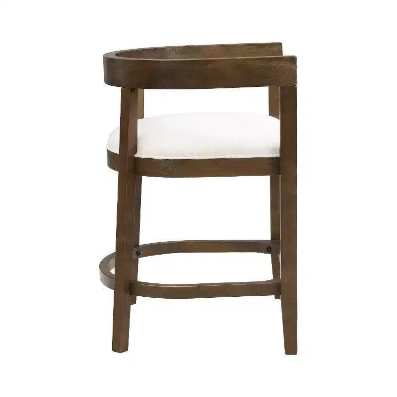 Christopher Knight Home Ensemble de 2 tabourets de bar rembourrés Gina de 64 cm en bois d'hévéa, hauteur comptoir, noyer