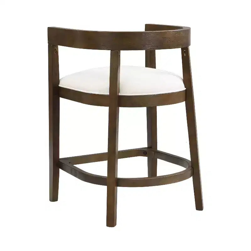 Christopher Knight Home Ensemble de 2 tabourets de bar rembourrés Gina de 64 cm en bois d'hévéa, hauteur comptoir, noyer