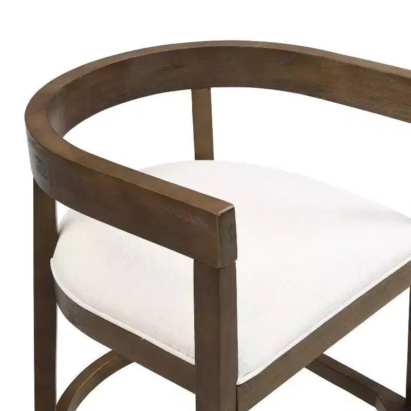 Christopher Knight Home Ensemble de 2 tabourets de bar rembourrés Gina de 64 cm en bois d'hévéa, hauteur comptoir, noyer