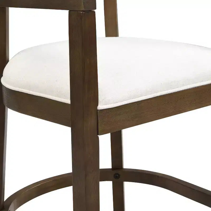 Christopher Knight Home Ensemble de 2 tabourets de bar rembourrés Gina de 64 cm en bois d'hévéa, hauteur comptoir, noyer