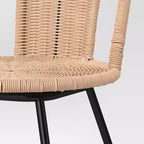 Tabouret de bar de comptoir en rotin à dossier arrondi olivine de 24 po avec pieds en métal et repose-pieds naturel - Threshold™