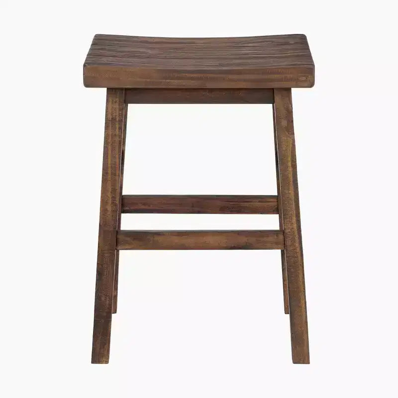Tabouret de bar hauteur comptoir 26 po en bois naturel - Meubles Alaterre : bois de pin, assise carrée