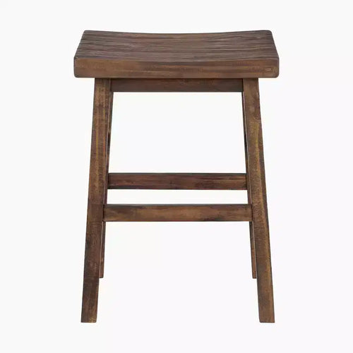 Tabouret de bar hauteur comptoir 26 po en bois naturel - Meubles Alaterre : bois de pin, assise carrée