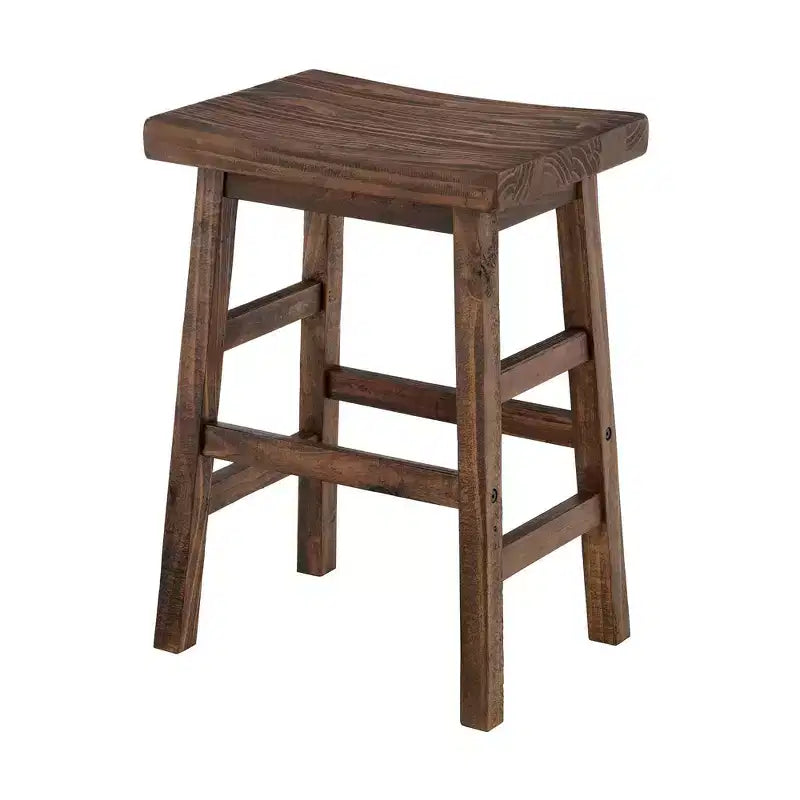 Tabouret de bar hauteur comptoir 26 po en bois naturel - Meubles Alaterre : bois de pin, assise carrée