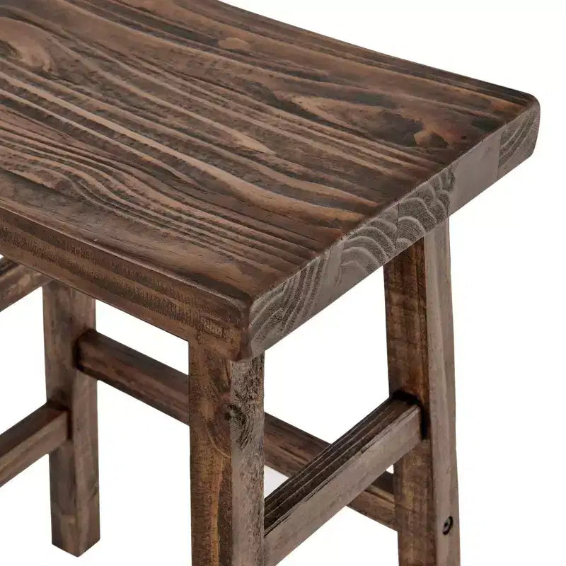 Tabouret de bar hauteur comptoir 26 po en bois naturel - Meubles Alaterre : bois de pin, assise carrée