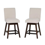 Linon Set of 2 Cyrus Swivel Counter Height Barstools Natural
